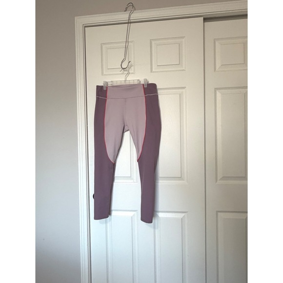 Fabletics Pants - Fabletics Lavender Plum Colorblock Leggings Orange Piping PT1824956-7839-38050 L